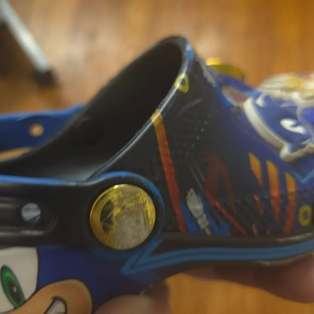 Crocs Sonic the Hedgehog Classic Clogs Kids C11 Blue Jibbitz Tails Sega